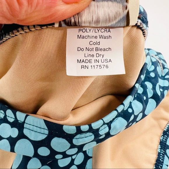 NWOT MELIKA bikini bottom light blue and navy Size XSmall - Picture 6 of 6